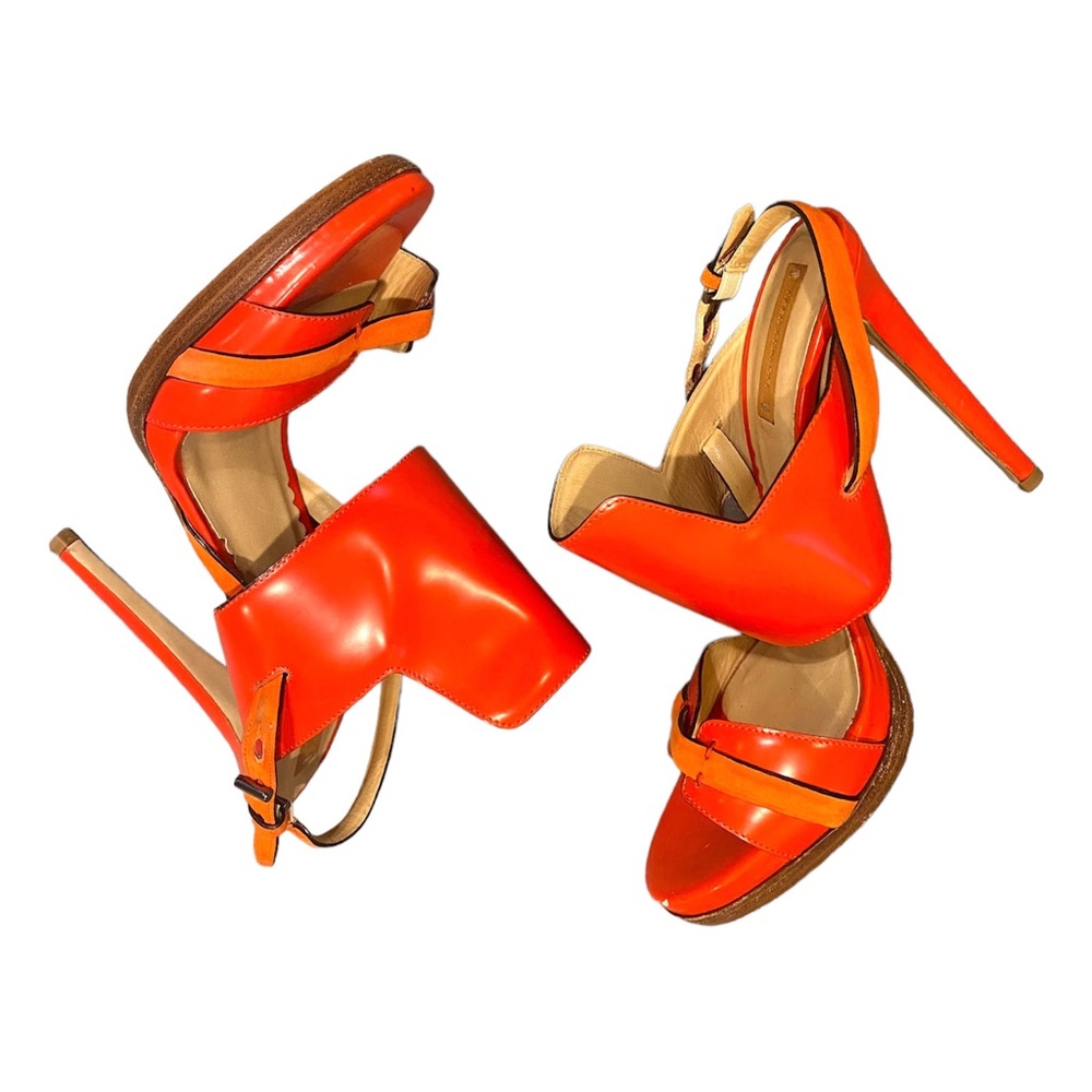 Reed Krakoff Solar Sandal Orange Stilettos Slingbacks Heels Pumps Sandals Sz 6.5 - Picture 3 of 7